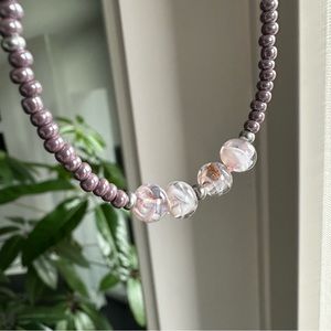 Italian handmade glass bead bracelet. 9” long.